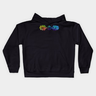 Abstract Silhouette Flower Blue to Red To Green Kids Hoodie